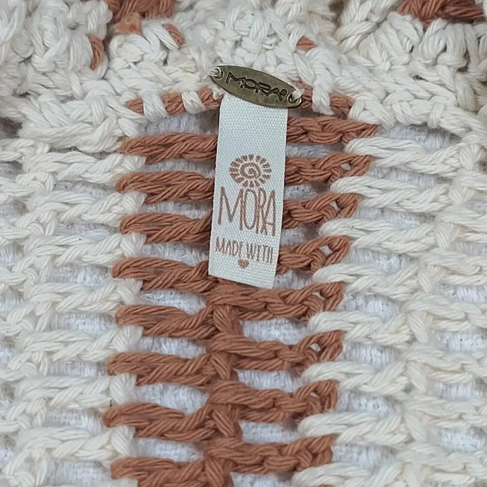 Mora Crochet flare sleeve handcrafted hoodie sweater Sz OS Surfer Granola Girl - Picture 5 of 9